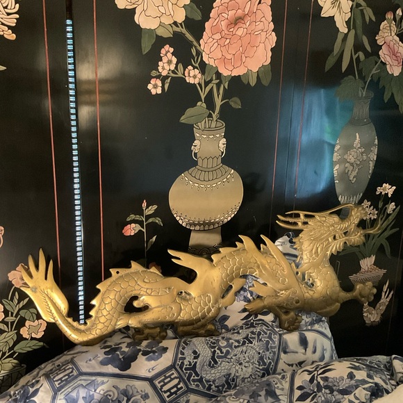 •MIDCENTURY BRASS DRAGON CHINOISERIE MAXIMALIST PALM BEACH CHIC INTERIORS• - Picture 4 of 11